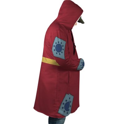 Monkey Luffy Wano Country Arc Demon Slayer Hooded Cloak Coat RIGHT Mockup - One Piece Store