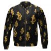 One Piece Belly Monetary Symbol Pattern Bomber Jacket Front - One Piece Store