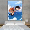 One Piece Chibi Luffy And Ace Jumps In The Ocean 1pc Canvas 1 - One Piece Store