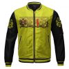 One Piece Heart Pirates Symbol Yellow Black Varsity Jacket Front - One Piece Store