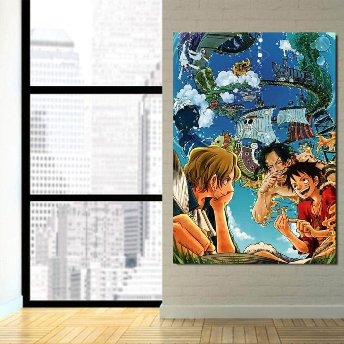 One Piece Luffy Ace Sabo Brotherhood Friendship 1pc Wall Art 3 - One Piece Store