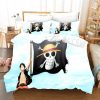 One Piece Luffy Holding The Straw Hat Pirate Flag Bed Set - One Piece Store