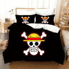 One Piece Mugiwara Jolly Roger Symbol Black Bedding Set - One Piece Store