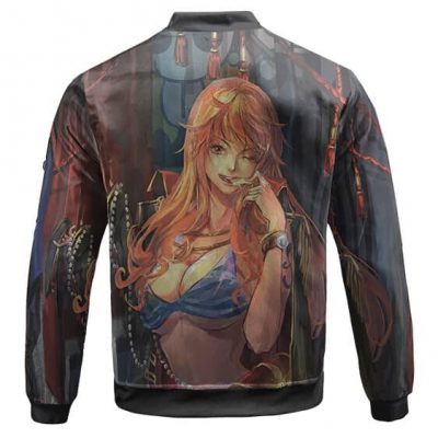 One Piece Nami And Usopp Awesome Fan Art Bomber Jacket Back - One Piece Store