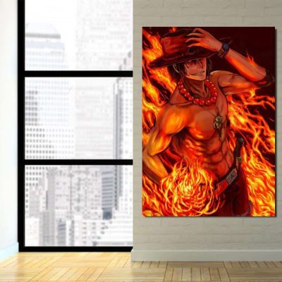 One Piece Portgas D Ace Fire Fist Power Orange 1pc Wall Art 3 - One Piece Store