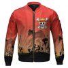 One Piece Straw Hat Pirates Silhouette Red Bomber Jacket Front - One Piece Store