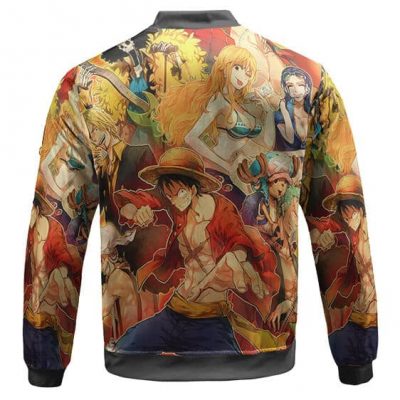 Stunning One Piece Pirate Characters Bomber Jacket Back - One Piece Store