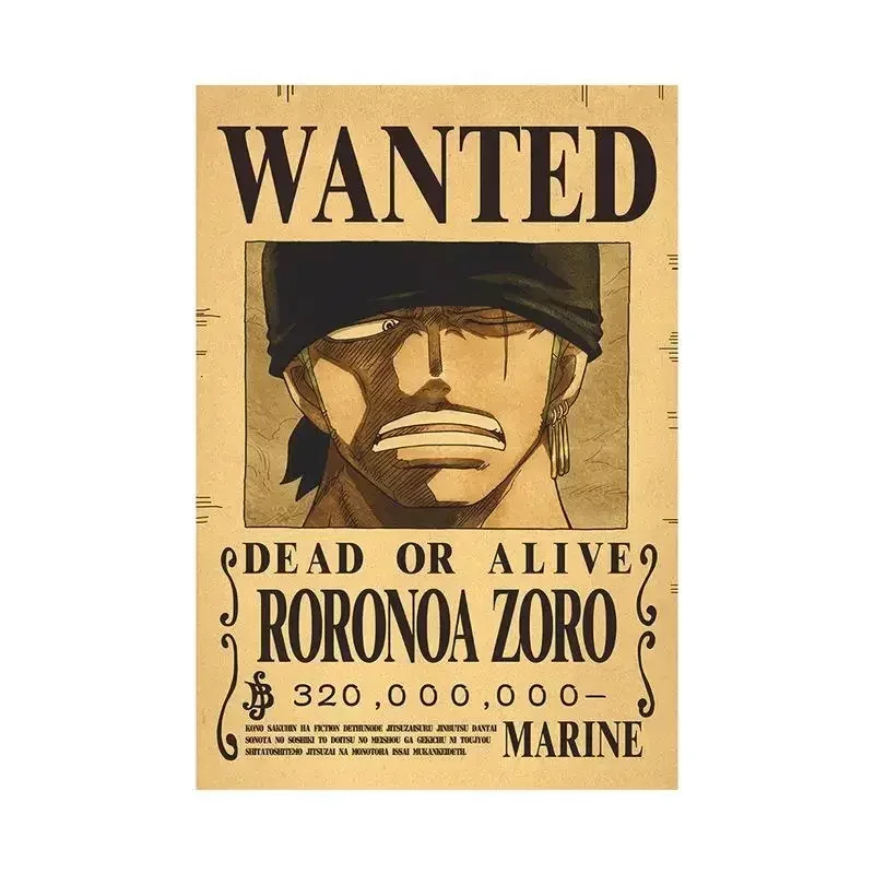 Anime One Piece Luffy 3 Billion Bounty Wanted Posters Four Emperors Kid Action Figures Vintage Wall - One Piece Store