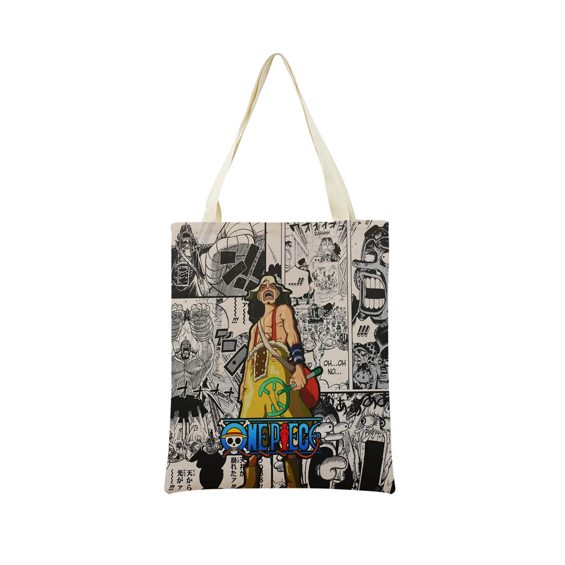 Anime One Piece Pattern Market Eco Shopping Bag Double Side Print Design Foldable Women Handbag Portable 10 - One Piece Store