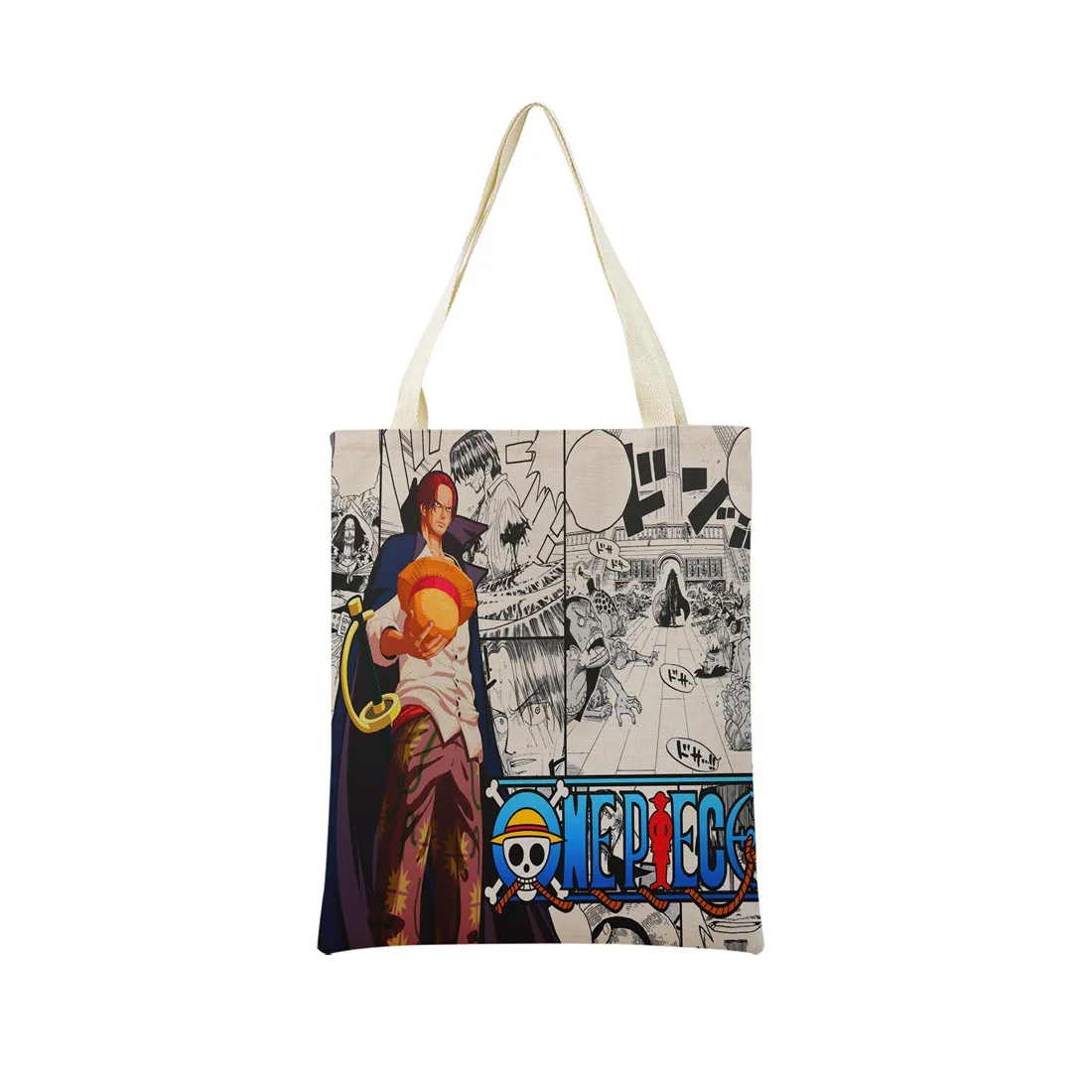 Anime One Piece Pattern Market Eco Shopping Bag Double Side Print Design Foldable Women Handbag Portable 14 - One Piece Store