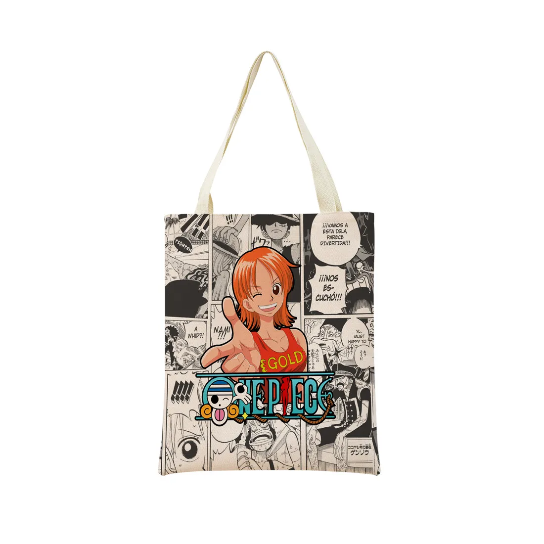 Anime One Piece Pattern Market Eco Shopping Bag Double Side Print Design Foldable Women Handbag Portable 20 - One Piece Store