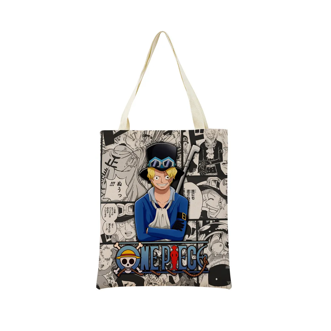 Anime One Piece Pattern Market Eco Shopping Bag Double Side Print Design Foldable Women Handbag Portable 21 - One Piece Store