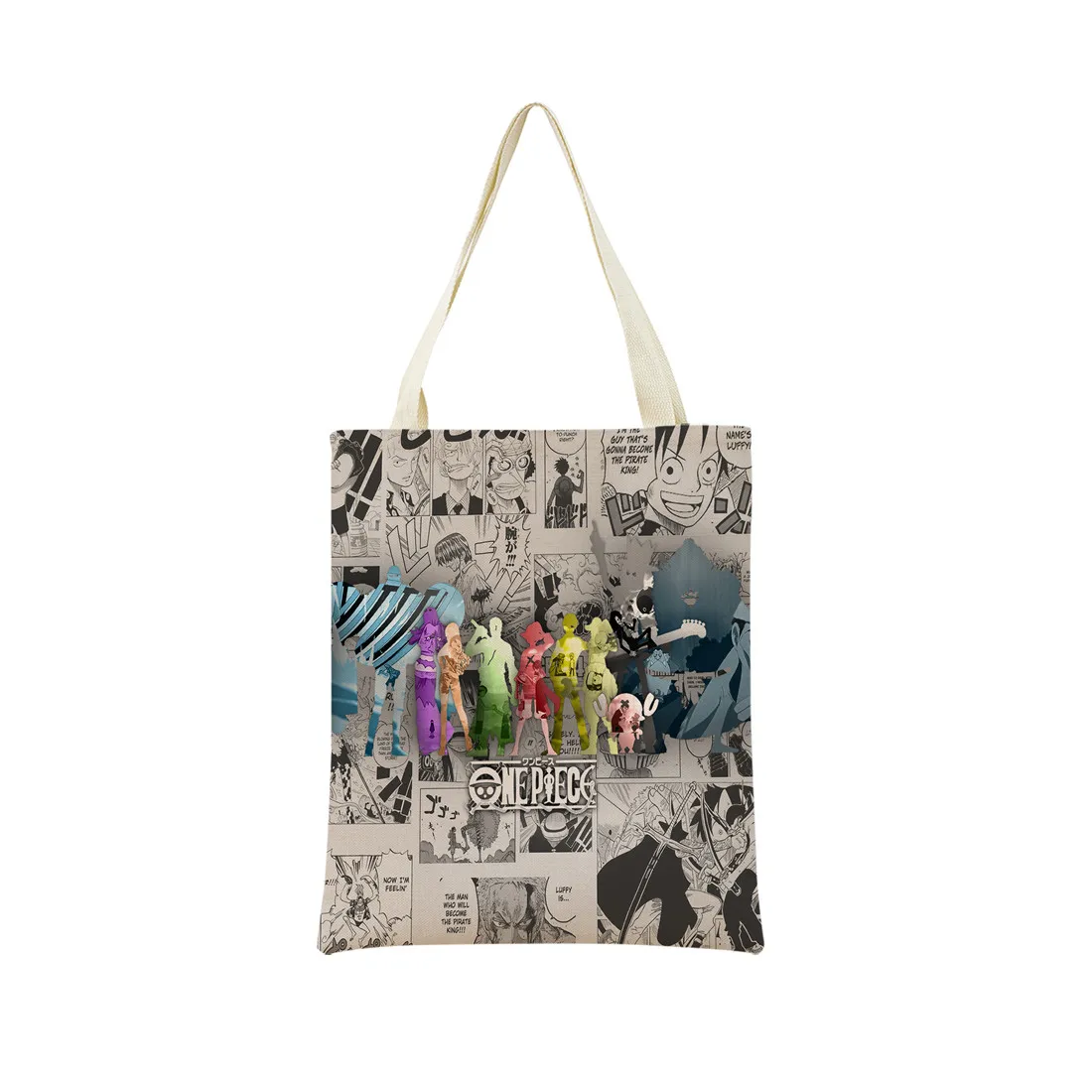 Anime One Piece Pattern Market Eco Shopping Bag Double Side Print Design Foldable Women Handbag Portable 4 - One Piece Store
