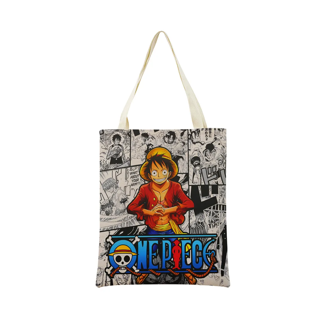 Anime One Piece Pattern Market Eco Shopping Bag Double Side Print Design Foldable Women Handbag Portable 7 - One Piece Store