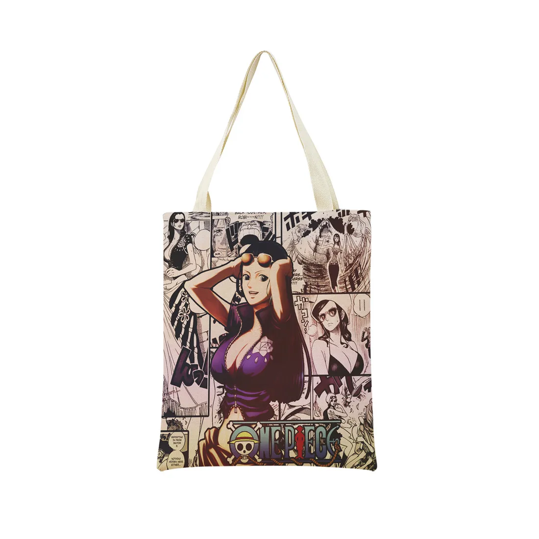 Anime One Piece Pattern Market Eco Shopping Bag Double Side Print Design Foldable Women Handbag Portable 9 - One Piece Store