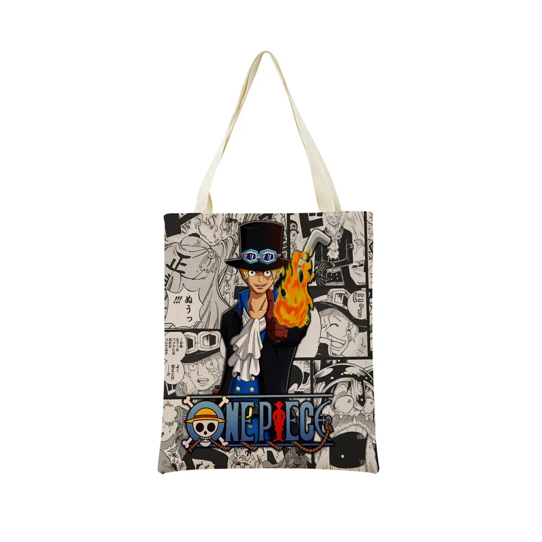 Anime One Piece Pattern Market Eco Shopping Bag Double Side Print Design Foldable Women Handbag Portable - One Piece Store