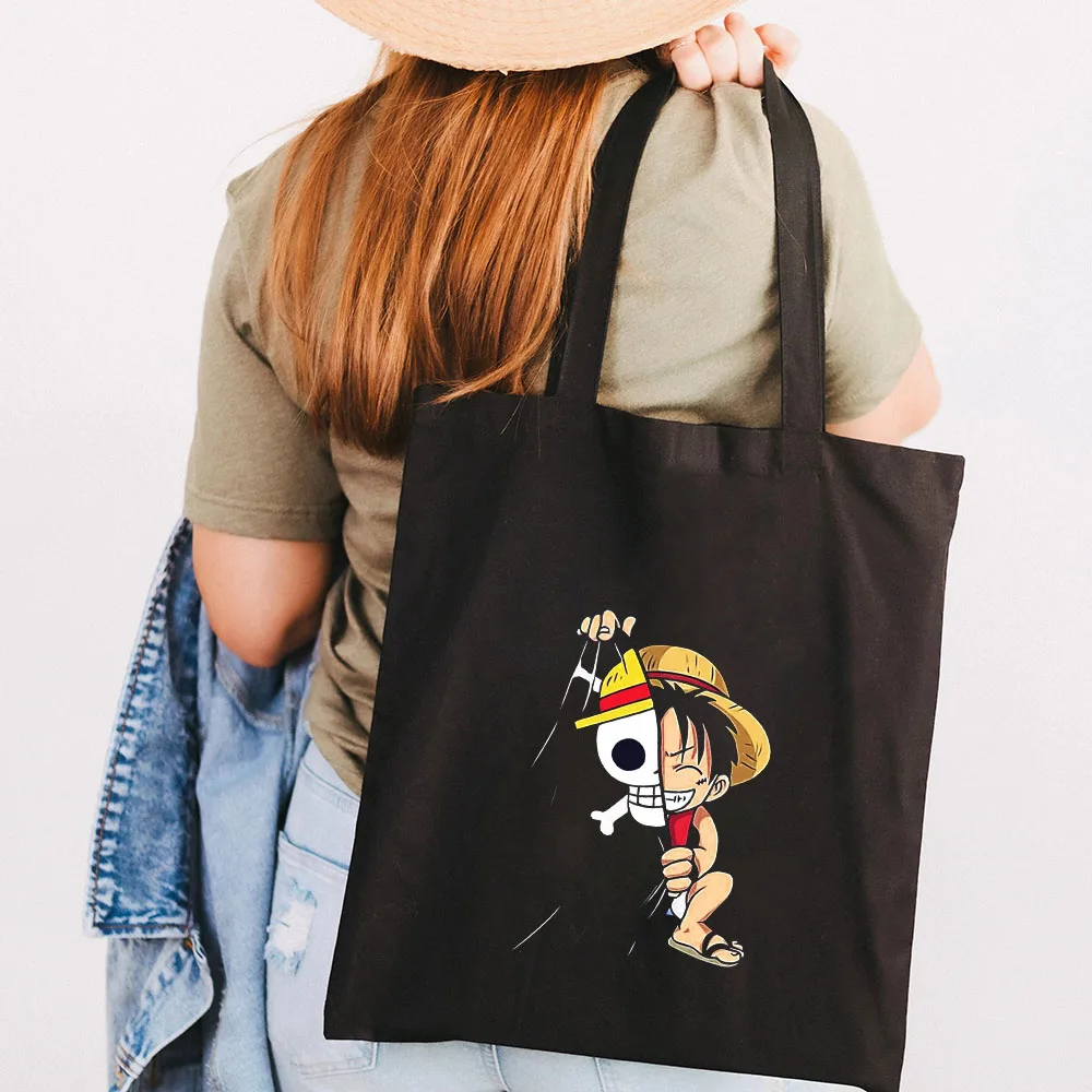 Cute Anime Monkey D Luffy Roronoa Zoro One Piece Women Canvas Shoulder Bag Handbag Tote Eco 10 - One Piece Store