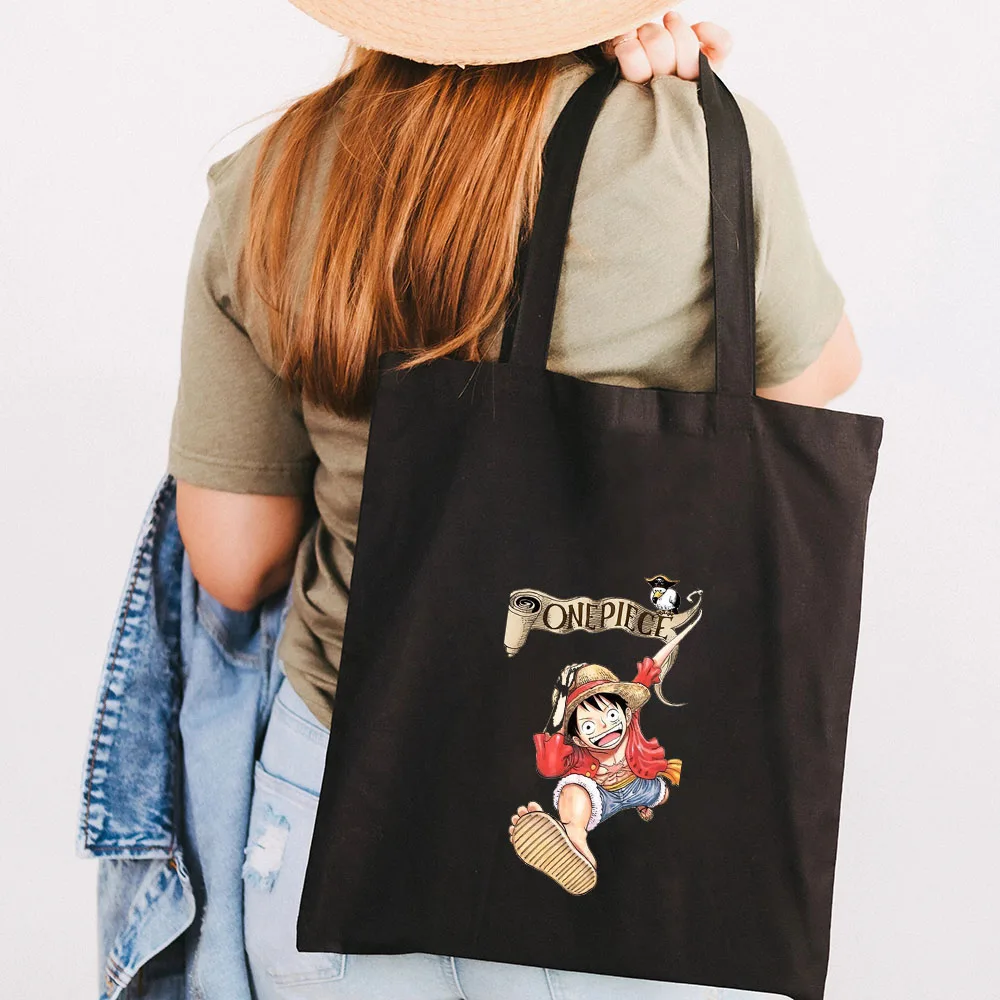 Cute Anime Monkey D Luffy Roronoa Zoro One Piece Women Canvas Shoulder Bag Handbag Tote Eco 3 - One Piece Store