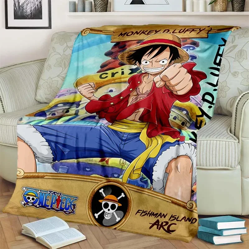 Fashionable Anime One P Piece flannel plush blanket living room bedroom sofa bed portable blanket picnic 16 - One Piece Store