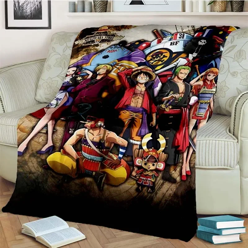 Fashionable Anime One P Piece flannel plush blanket living room bedroom sofa bed portable blanket picnic 20 - One Piece Store