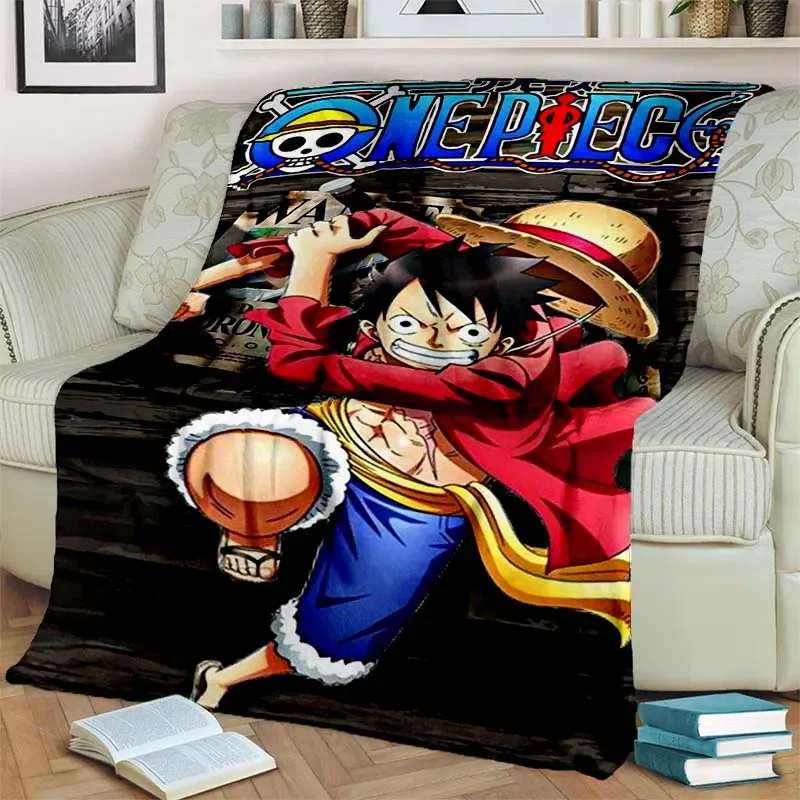 Fashionable Anime One P Piece flannel plush blanket living room bedroom sofa bed portable blanket picnic 25 - One Piece Store