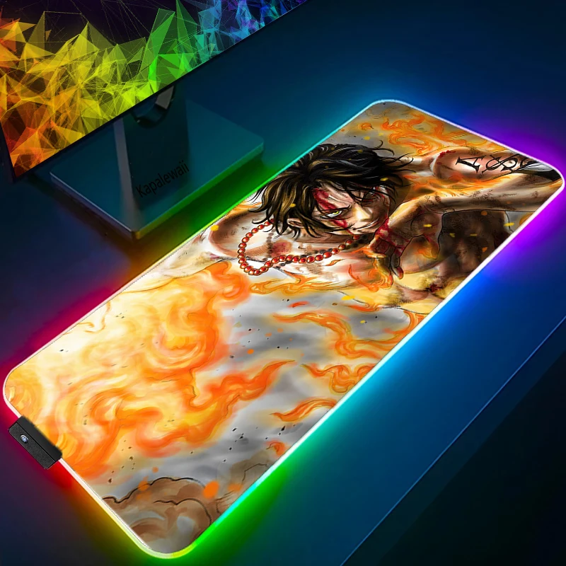 LED Light Mause Pad for Computer Mouse Pad Anime Desk Mat PC Gamer Cabinet For Office 1 - One Piece Store