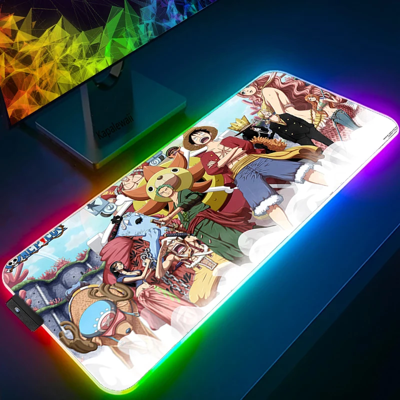 LED Light Mause Pad for Computer Mouse Pad Anime Desk Mat PC Gamer Cabinet For Office 11 - One Piece Store