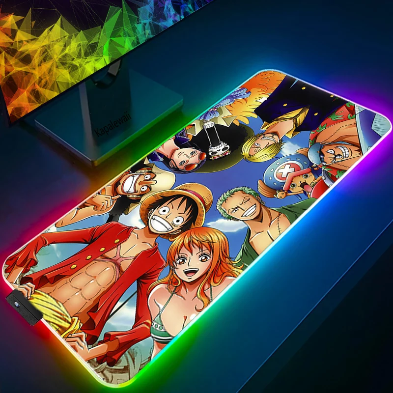 LED Light Mause Pad for Computer Mouse Pad Anime Desk Mat PC Gamer Cabinet For Office 15 - One Piece Store