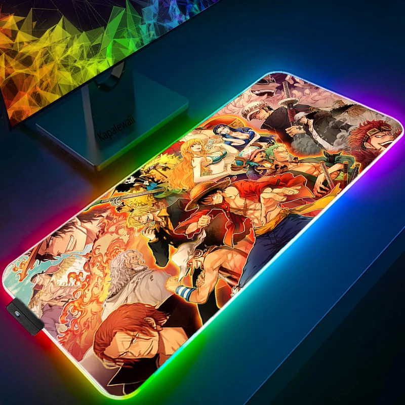 LED Light Mause Pad for Computer Mouse Pad Anime Desk Mat PC Gamer Cabinet For Office 19 - One Piece Store