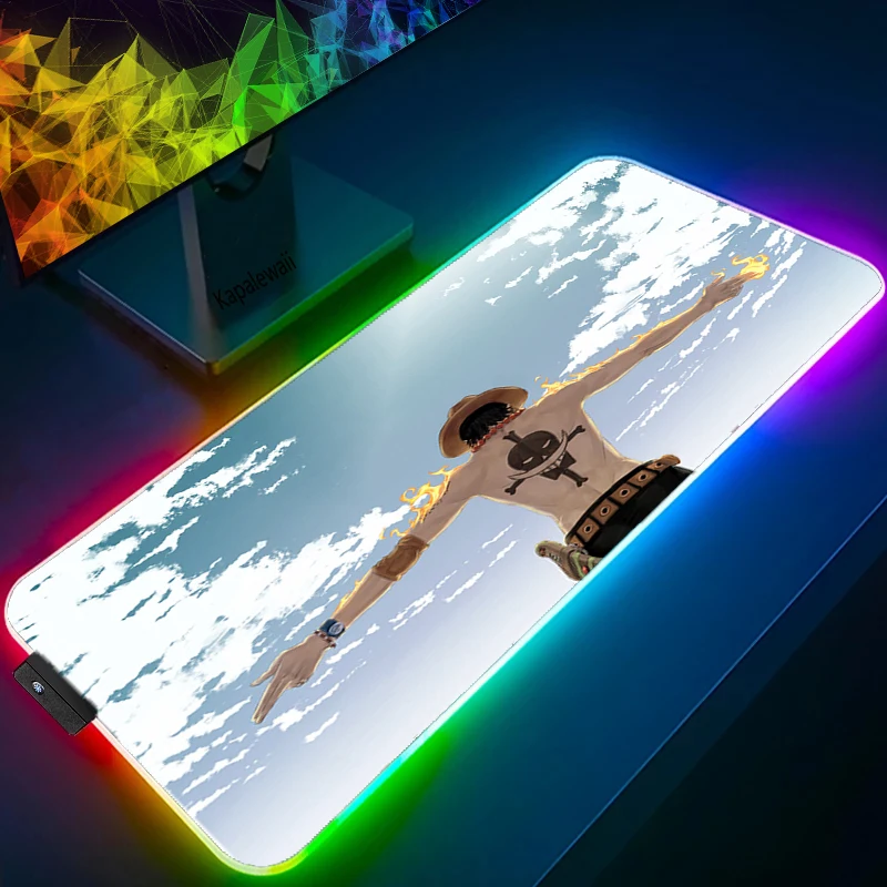 LED Light Mause Pad for Computer Mouse Pad Anime Desk Mat PC Gamer Cabinet For Office 9 - One Piece Store