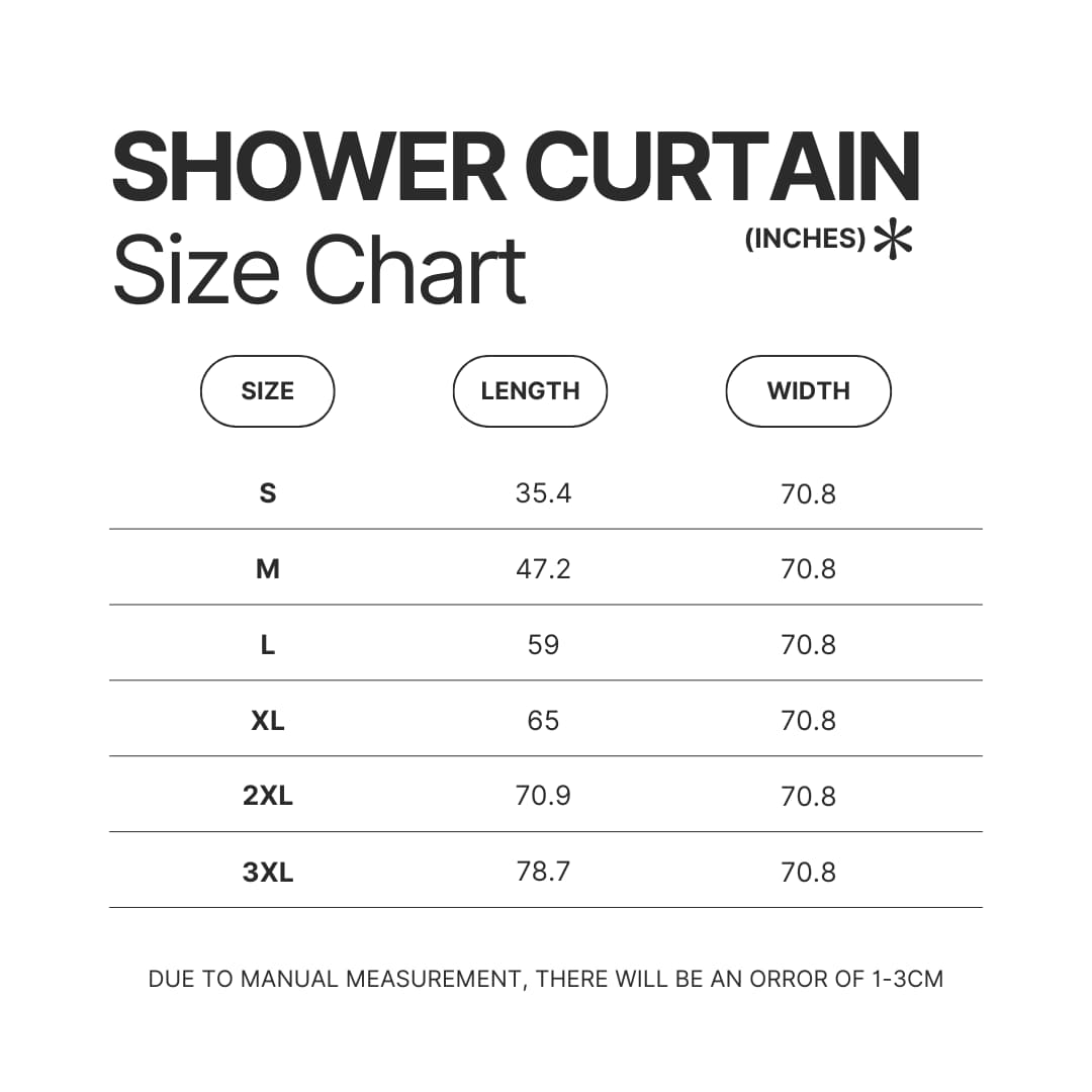 Shower Curtain Size Chart - One Piece Store