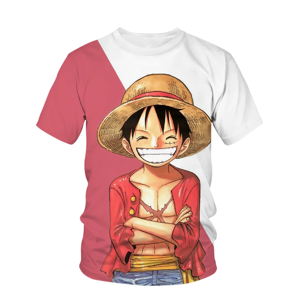 Summer New Animation One Piece Series Printed Boys and Girls Luffy 3D Fashion Fashion Style Casual 3 - One Piece Store