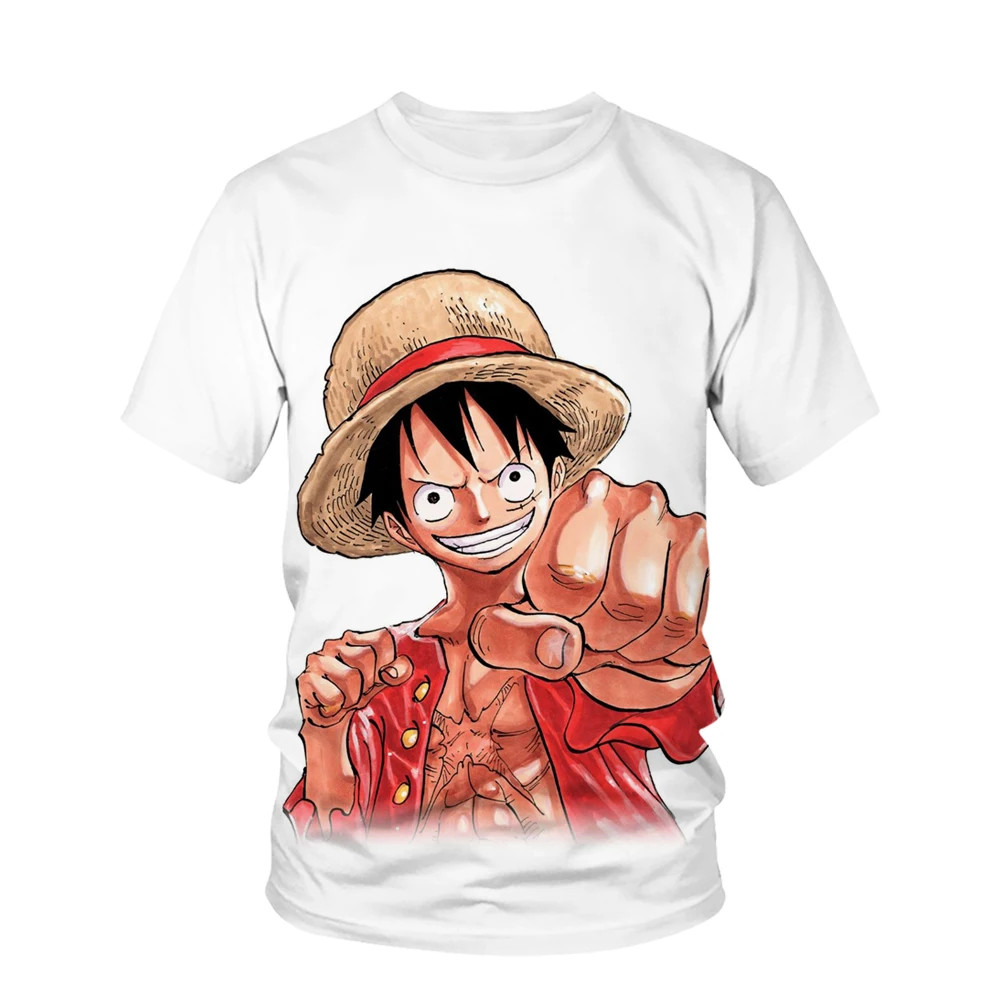 Summer New Animation One Piece Series Printed Boys and Girls Luffy 3D Fashion Fashion Style Casual 8 - One Piece Store